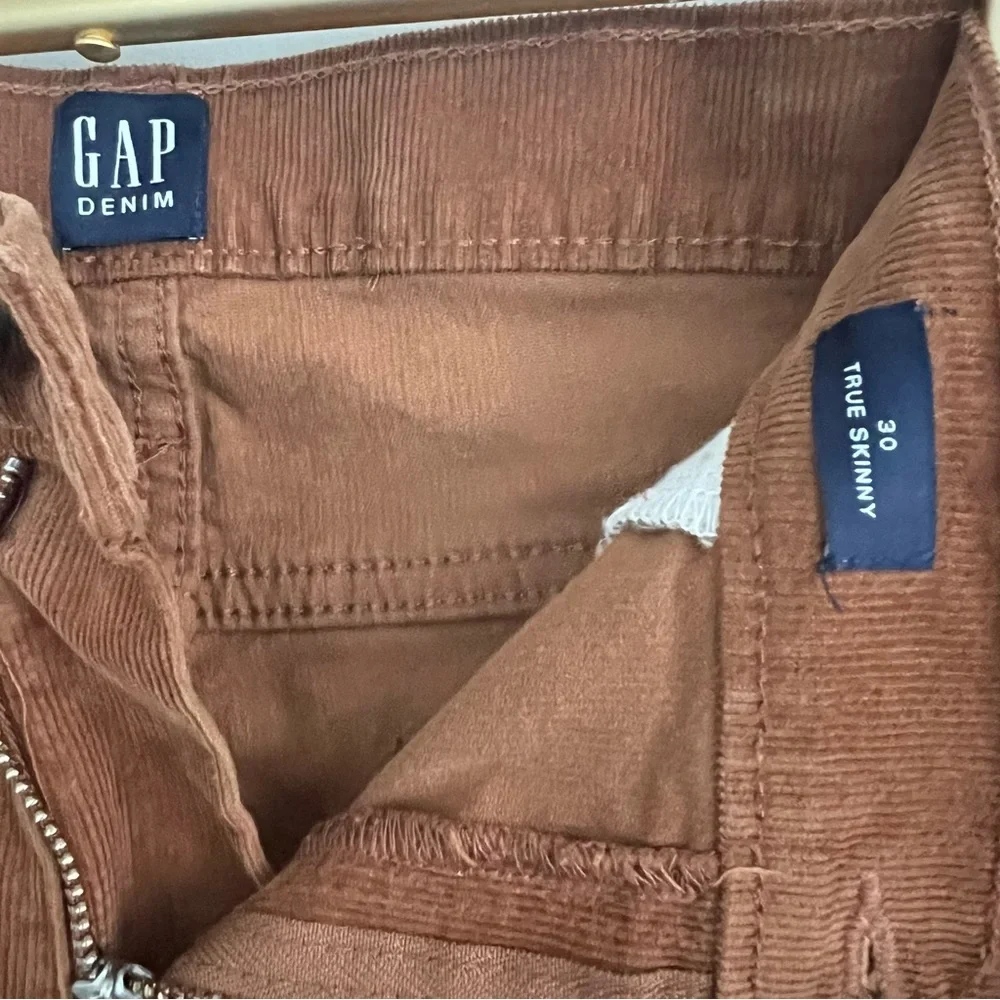 Gap True Skinny Corduroy Pants with Stretch in Worker Brown 30 10 - Picture 7 of 9